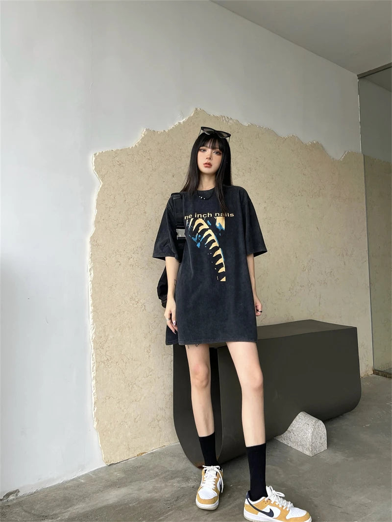 Nin Inch Nail Retro Oversized T-Shirt